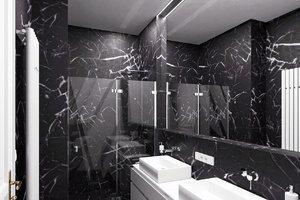 vizualizace koupelny bytu A7.1 - černá varianta