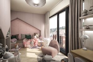 vizualizace bytu 5+kk, dětský pokoj, E7.2